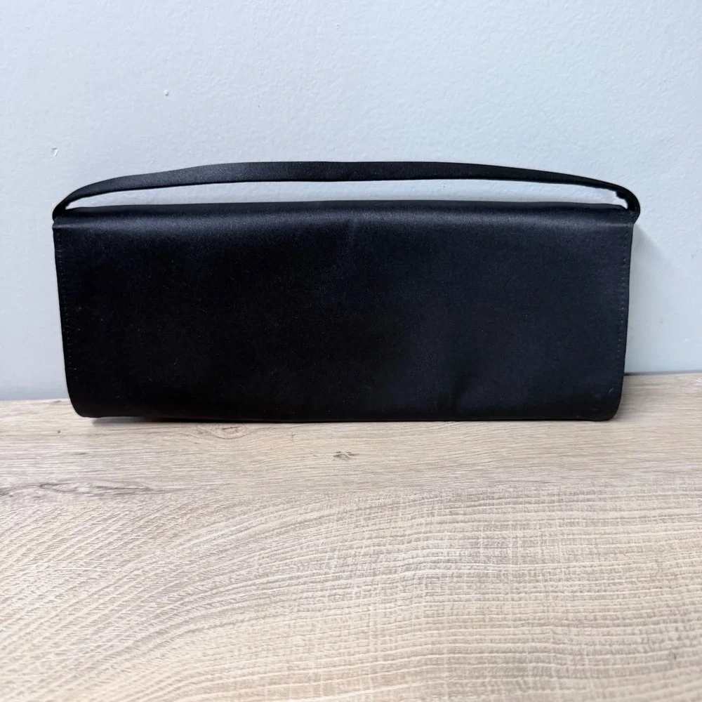 Hollywould for Target Clutch Bag Womens OS Black‎ Satin Bow Leopard Print Lining